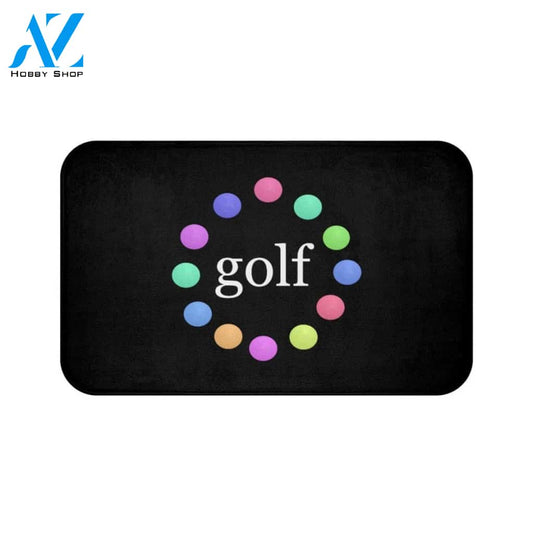 Golf Surrounded by Colorful Golf Balls Sports Doormat Indoor And Outdoor Mat Entrance Rug Sweet Home Decor Housewarming Gift Gift For Golfers Friend Family Golf Lovers