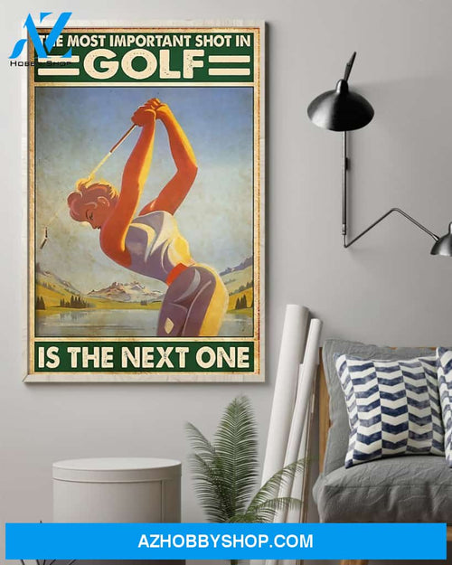 Golf The Most Important Shot Vertical Canvas Prints, Wall Decor Visual Art