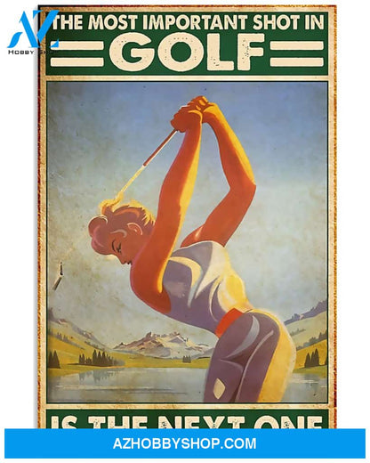 Golf The Most Important Shot Vertical Canvas Prints, Wall Decor Visual Art