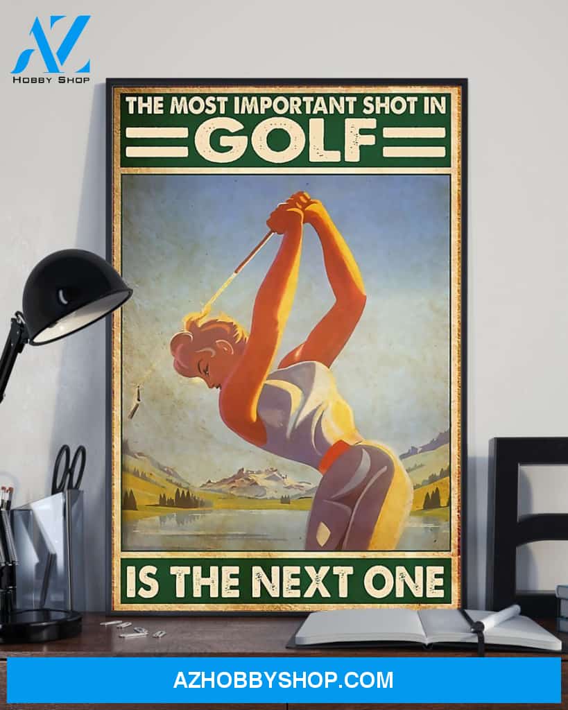 Golf The Most Important Shot Vertical Canvas Prints, Wall Decor Visual Art