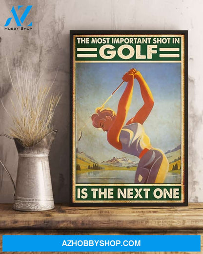 Golf The Most Important Shot Vertical Canvas Prints, Wall Decor Visual Art
