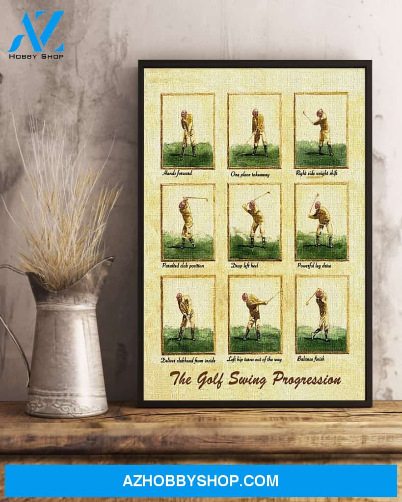 Golf The Golf Swing Progression Vertical Canvas Wall Art, Wall Decor Visual Art