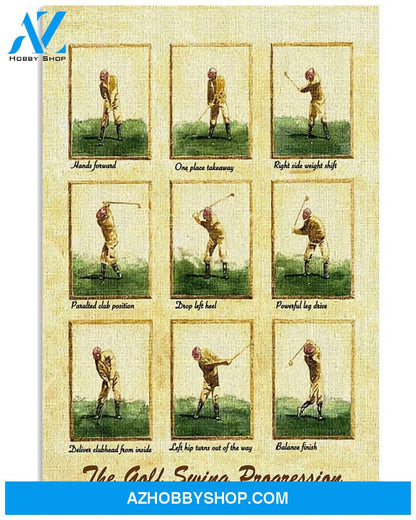 Golf The Golf Swing Progression Vertical Canvas Wall Art, Wall Decor Visual Art