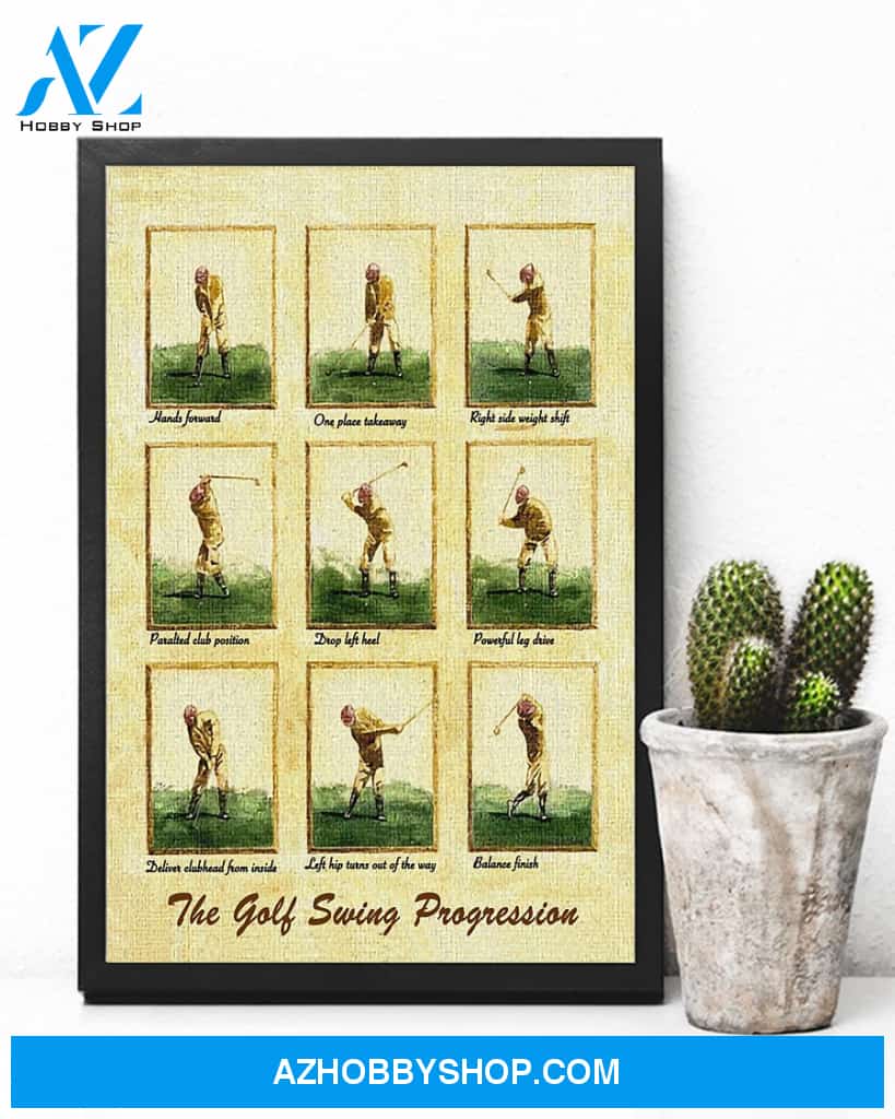 Golf The Golf Swing Progression Vertical Canvas Wall Art, Wall Decor Visual Art