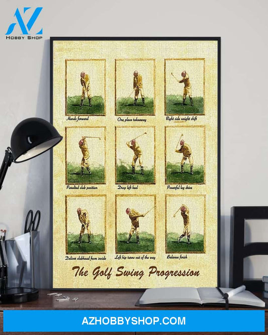 Golf The Golf Swing Progression Vertical Canvas Wall Art, Wall Decor Visual Art