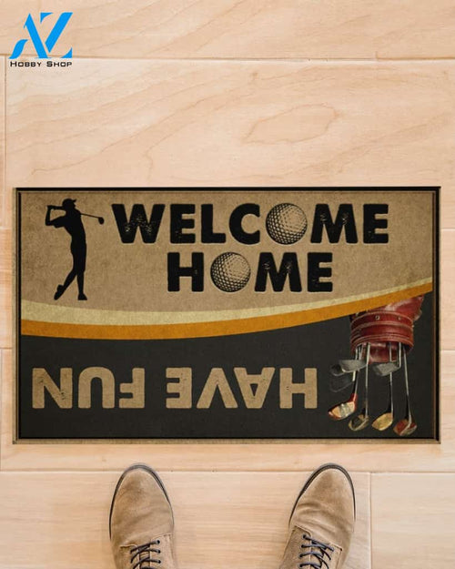 Golf Welcome And Have Fun Funny Indoor And Outdoor Doormat Warm House Gift Welcome Mat Gift For Golf Lovers