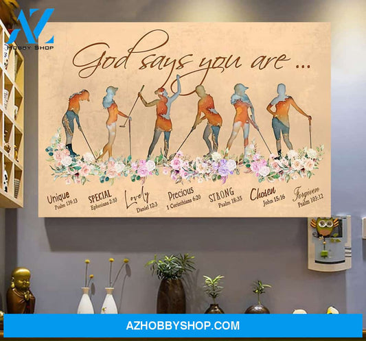 Golfer God Say You Are Wall Art Canvas Prints Gift Girlfriend