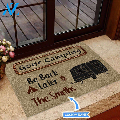Gone Camping Be Back Later Personalized Doormat