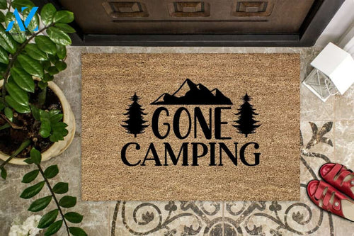 Personalized Name Family House Gone Camping Funny Indoor And Outdoor Doormat Welcome Mat House Warming Gift Home Decor Funny Doormat Gift Idea