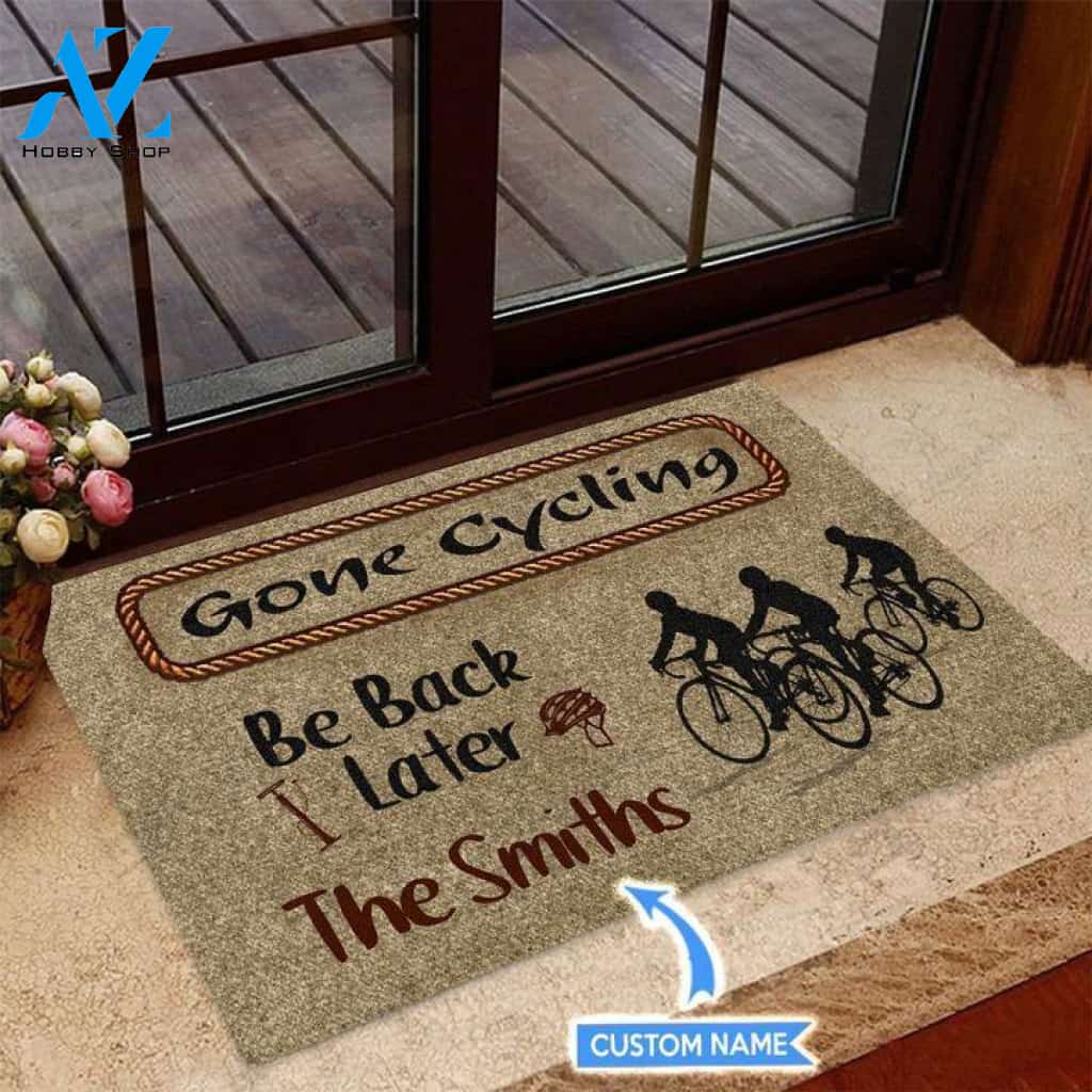 Gone Cycling Be back later Custom Doormat | Welcome Mat | House Warming Gift