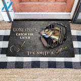 GONE FISHIN' CATCH YOU LATER WALLEYE PERSONALIZED Doormat Full Printing | Welcome Mat | House Warming Gift