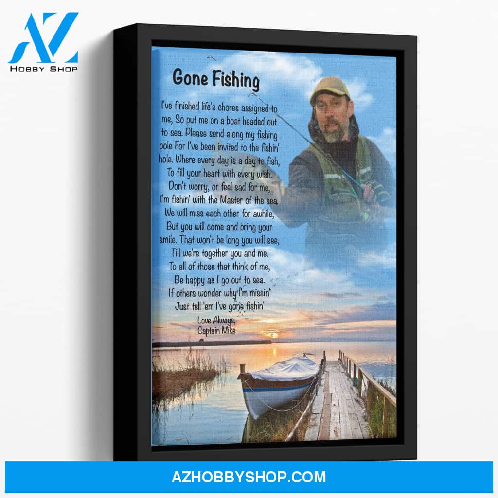 Gone Fishing Background, Personalized Canvas Wall Art