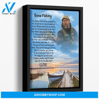 Gone Fishing Background, Personalized Canvas Wall Art