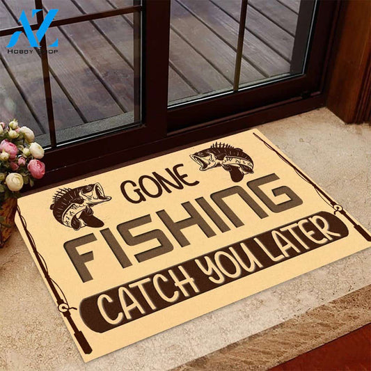 Gone Fishing Catch You Later Doormat | Welcome Mat | House Warming Gift