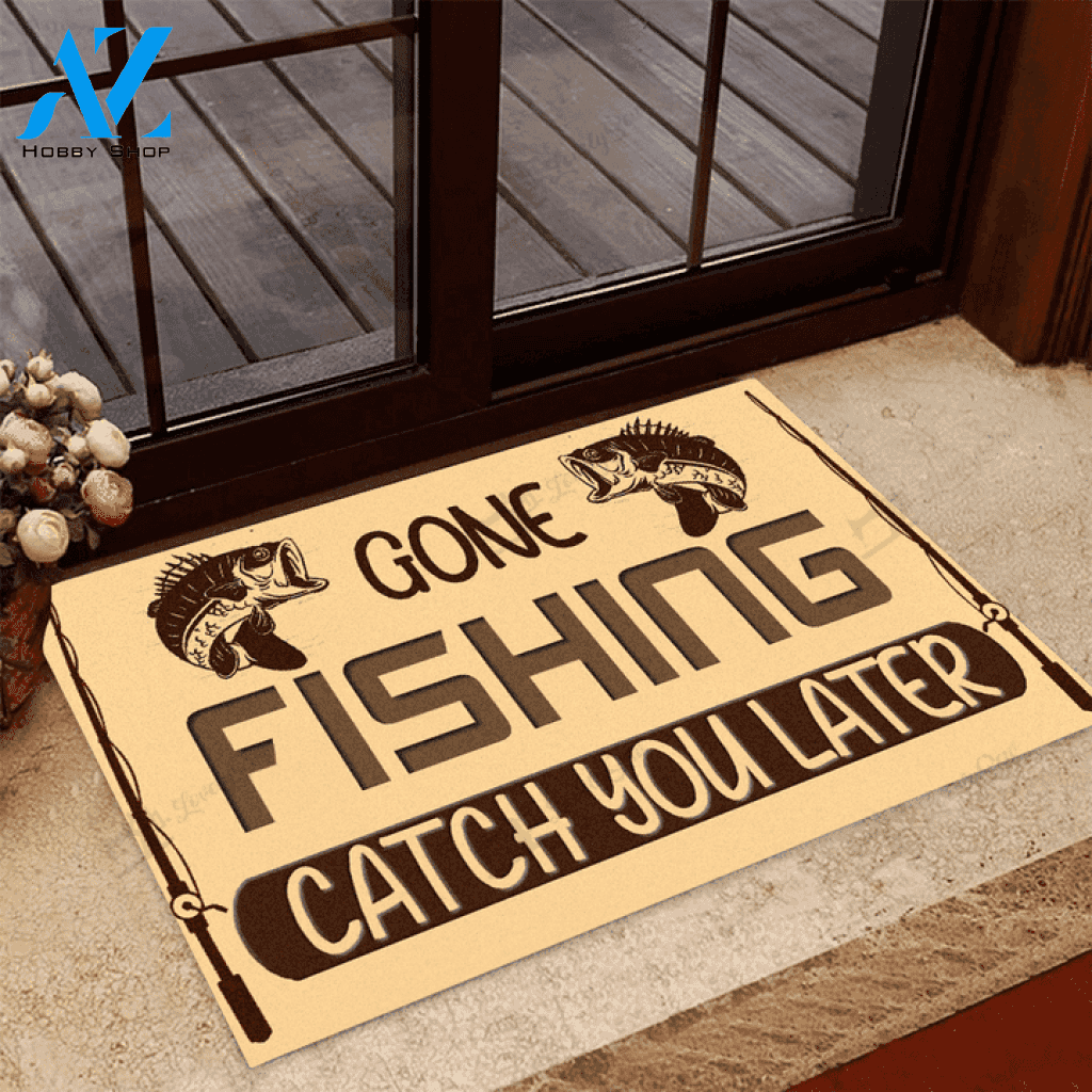 Gone Fishing Catch You Later Doormat | Welcome Mat | House Warming Gift