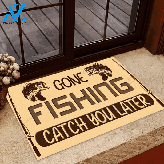 Gone Fishing Catch You Later Doormat | Welcome Mat | House Warming Gift