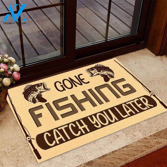 Personalized Name Family House Gone Fishing Catch You Later Funny Indoor And Outdoor Doormat Warm House Gift Welcome Mat Birthday Gift For Fishing Lovers