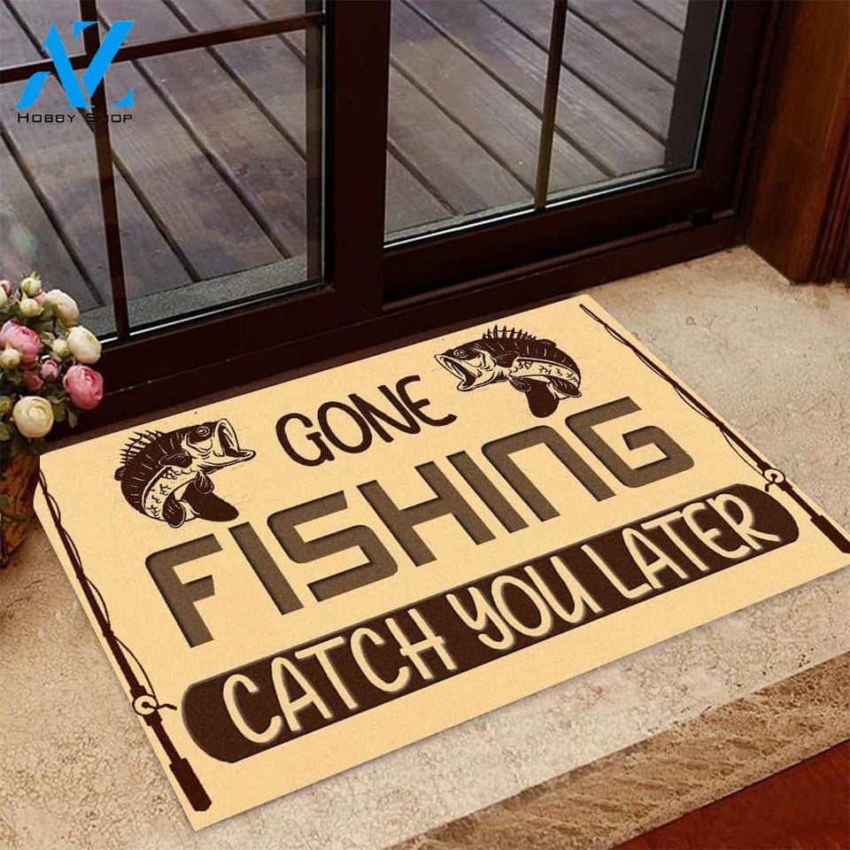 Gone Fishing Catch You Later Funny Indoor And Outdoor Doormat Warm House Gift Welcome Mat Birthday Gift For Fishing Lovers
