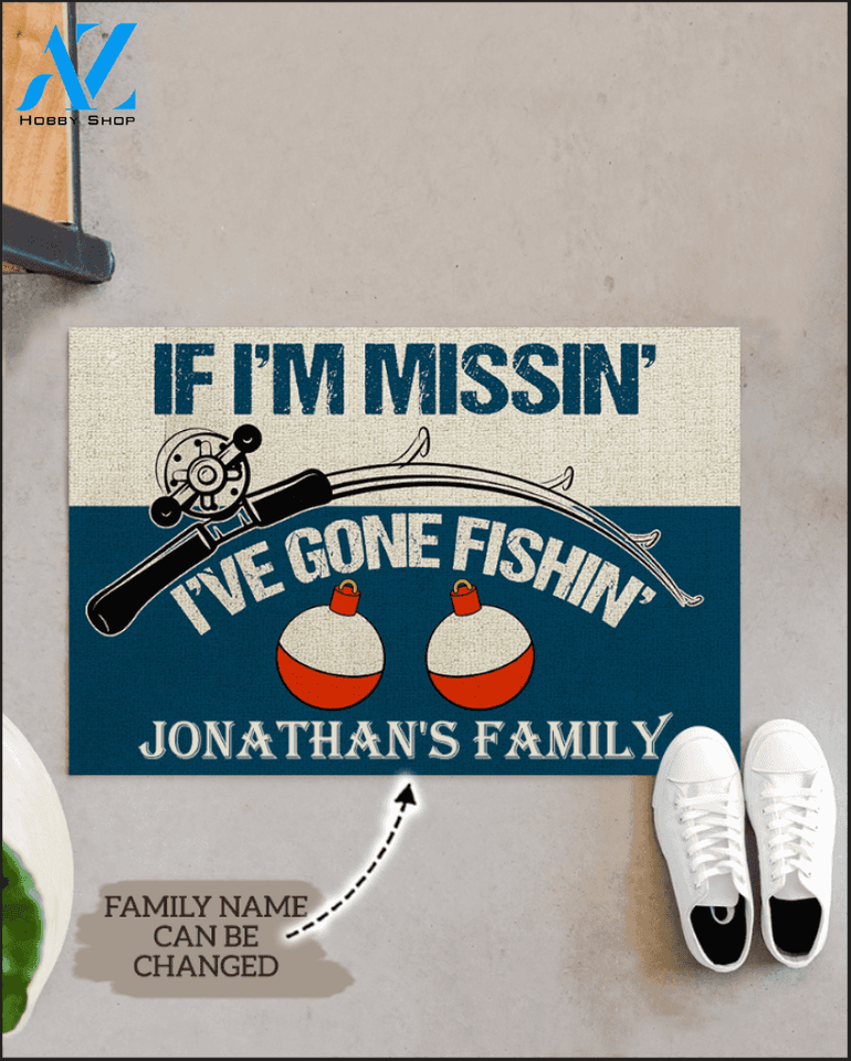 Gone Fishing Personalized Doormat | Welcome Mat | House Warming Gift