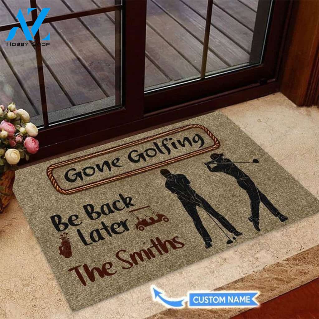 Gone Golfing Be back later Golfers Custom Doormat | Welcome Mat | House Warming Gift