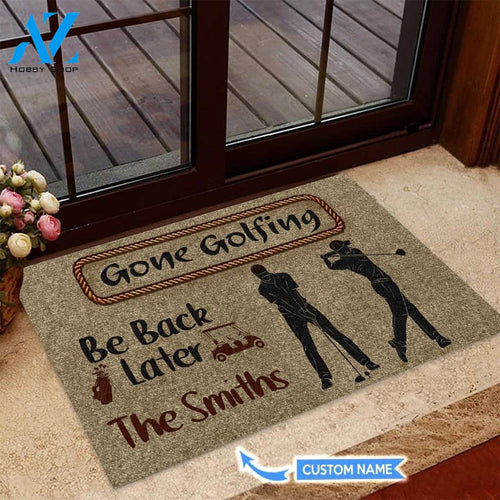Gone Golfing Be Back Later Personalized Doormat