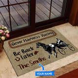 Gone Harness Racing Personalized Custom Name Doormat Welcome Mat