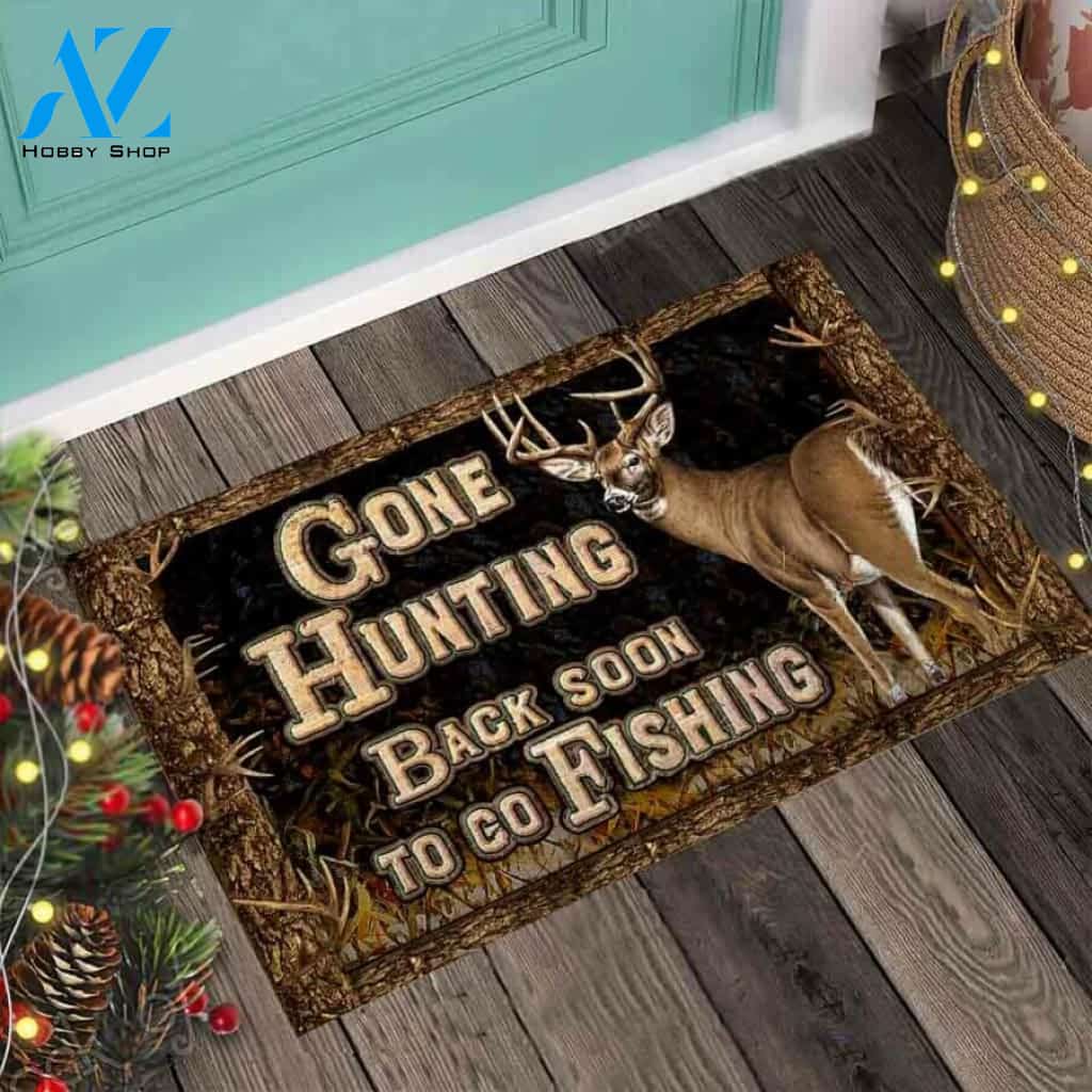 Gone Hunting Easy Clean Welcome DoorMat | Felt And Rubber | 40x60 cm | 45x75 cm | 60x90 cm | Colorful | DO1201