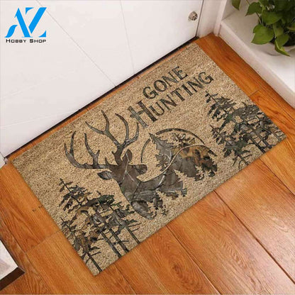 Gone Hunting Easy Clean Welcome DoorMat | Felt And Rubber | 40x60 cm | 45x75 cm | 60x90 cm | Colorful | DO1061