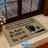 Gone Playing Baseball Be Back Later Personalized Doormat | Welcome Mat | House Warming Gift
