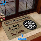 Gone Playing Darts Be back later Custom Doormat | Welcome Mat | House Warming Gift