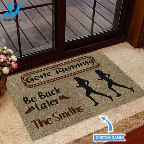 Gone running Be back later 2 Girls Custom Doormat | Welcome Mat | House Warming Gift