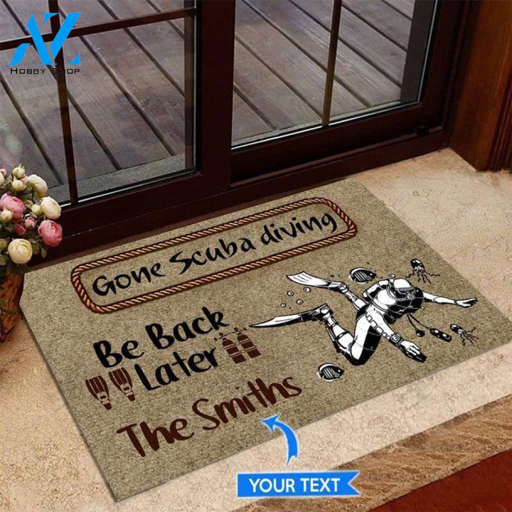 Gone Scuba diving Be back later Custom Doormat | Welcome Mat | House Warming Gift