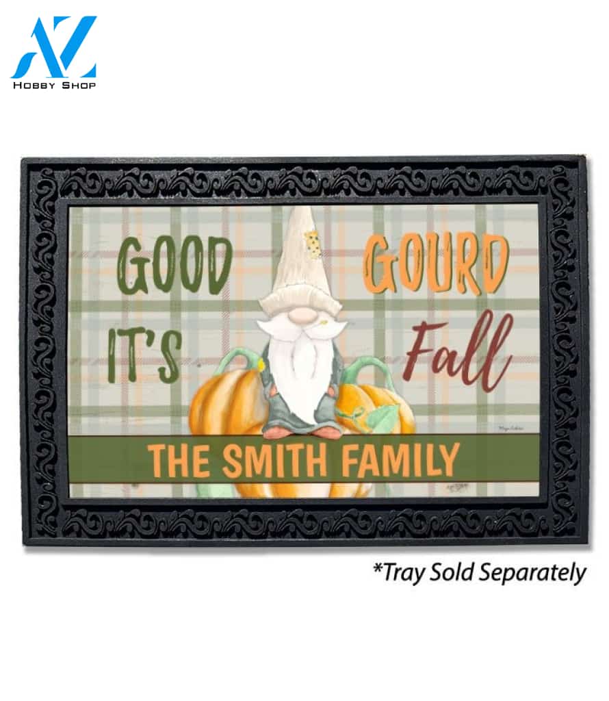 Good Gourd It's Fall Gnome Personalized Doormat - 18" x 30"