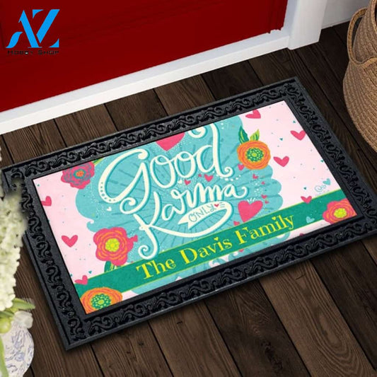 Good Karma Only Personalized Doormat - 18" x 30"