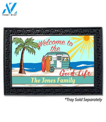 Good Life Beach Camper Personalized Doormat - 18" x 30"