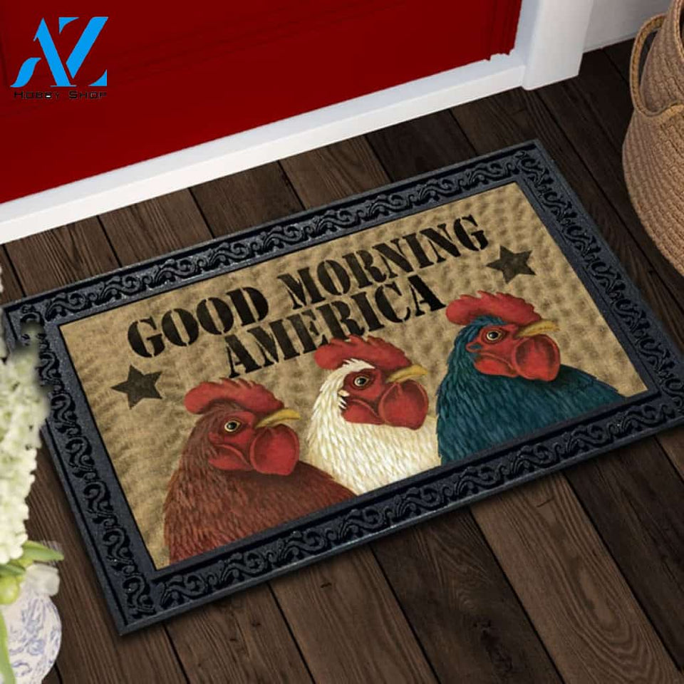 Good Morning America Chickens Doormat - 18" x 30"