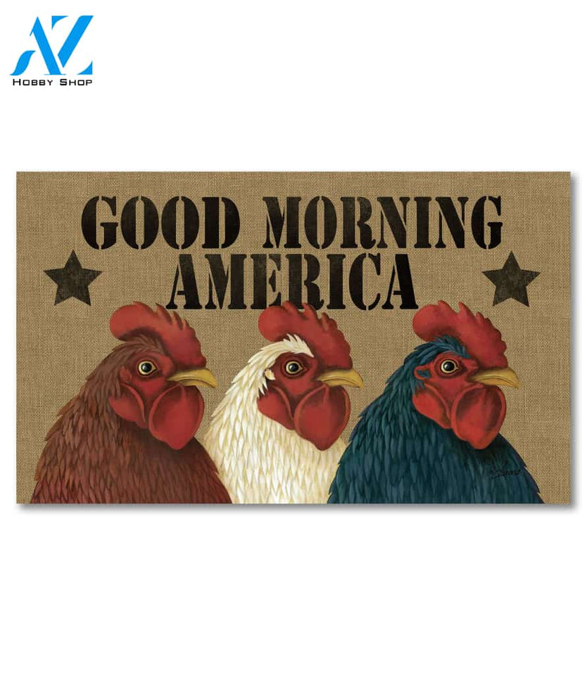 Good Morning America Chickens Doormat - 18" x 30"