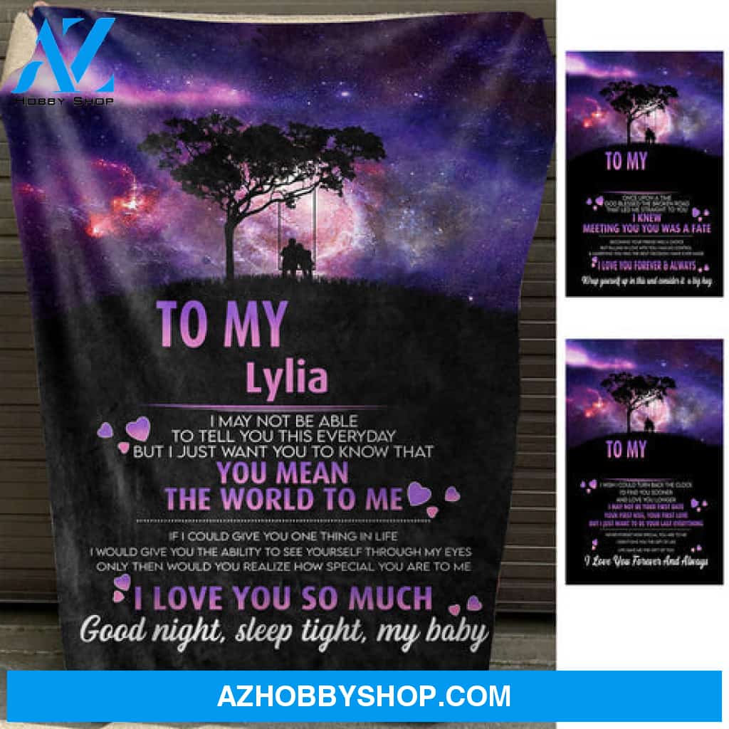Good Night Sleep Tight My Baby - Personalized Blanket - Gift For Girlfriend