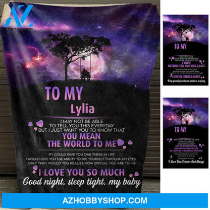 Good Night Sleep Tight My Baby - Personalized Blanket - Gift For Girlfriend