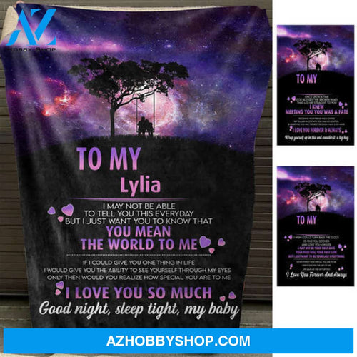 Good Night Sleep Tight My Baby - Personalized Blanket - Gift For Girlfriend