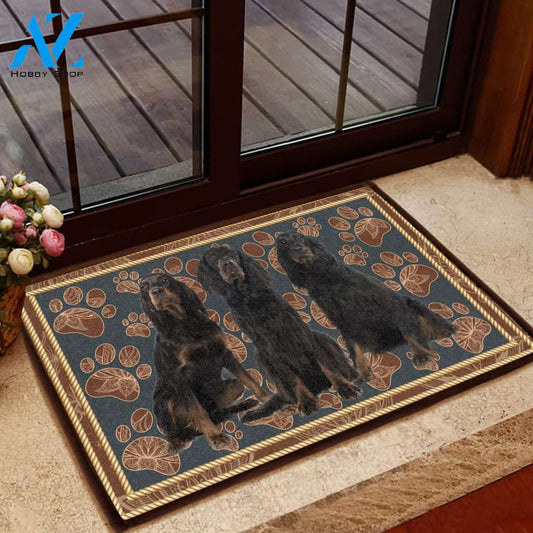 Gordon Setter Flower Paw - Dog Doormat Welcome Mat House Warming Gift Home Decor Gift for Dog Lovers Funny Doormat Gift Idea