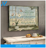 Gorgeous Beach and Butterfly Canvas When I simply say I miss him Bereavement Wall Art Decor