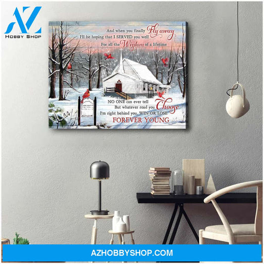 Gorgeous Cardinal Canvas Forever Young Wall Art Decor