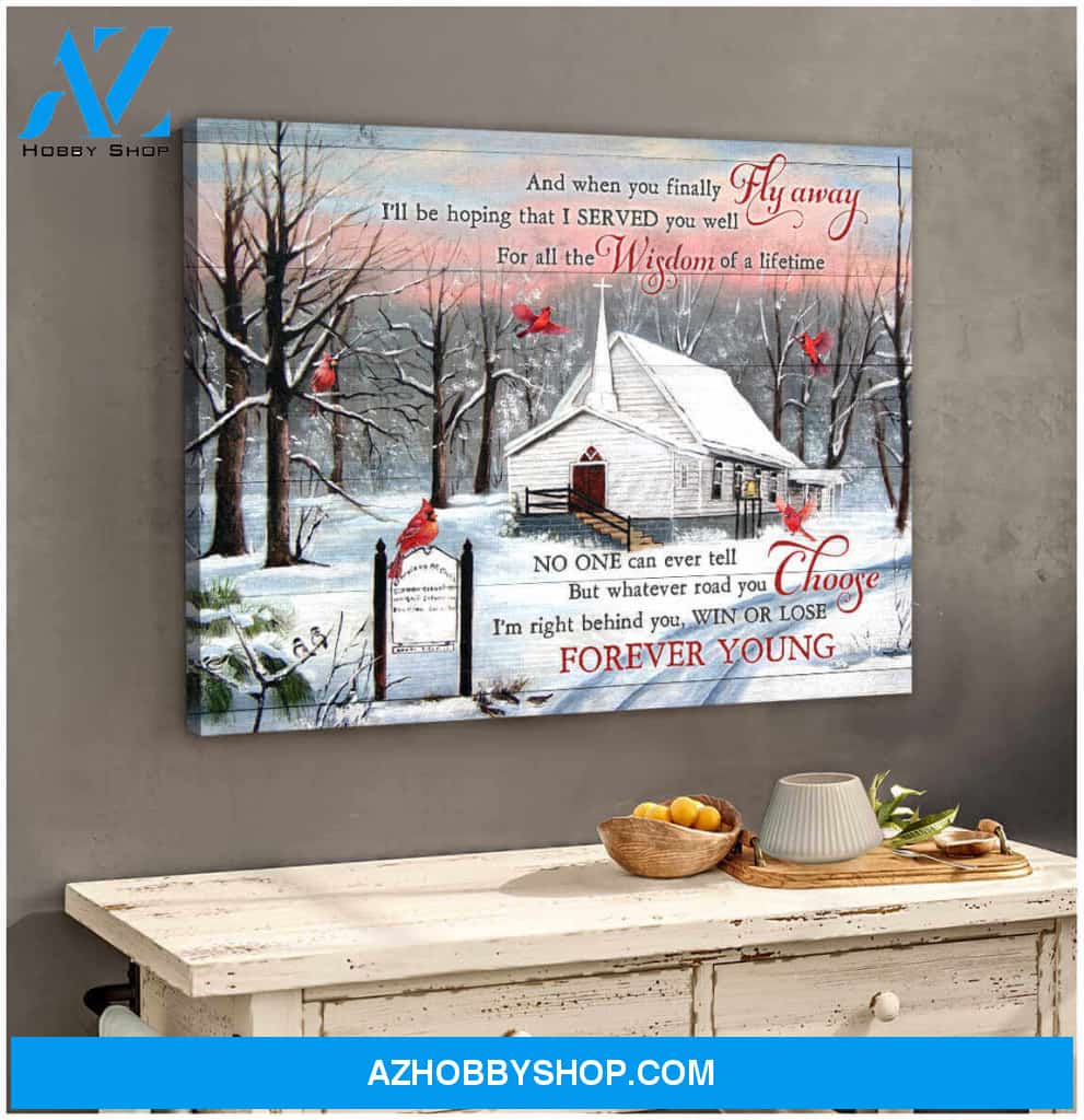 Gorgeous Cardinal Canvas Forever Young Wall Art Decor