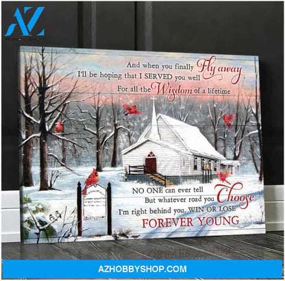 Gorgeous Cardinal Canvas Forever Young Wall Art Decor