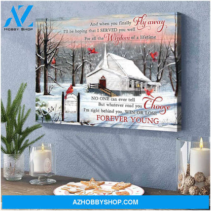 Gorgeous Cardinal Canvas Forever Young Wall Art Decor