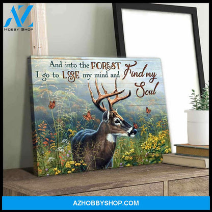 Gorgeous Deer Canvas Find My Soul Wall Art Decor