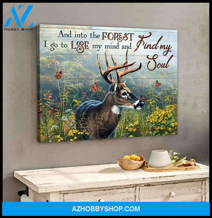 Gorgeous Deer Canvas Find My Soul Wall Art Decor