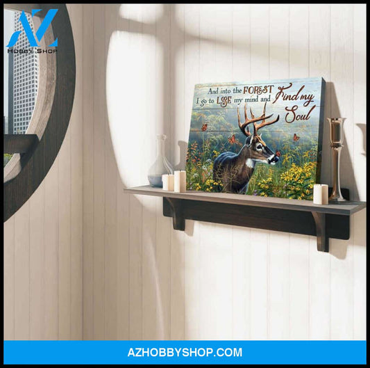 Gorgeous Deer Canvas Find My Soul Wall Art Decor