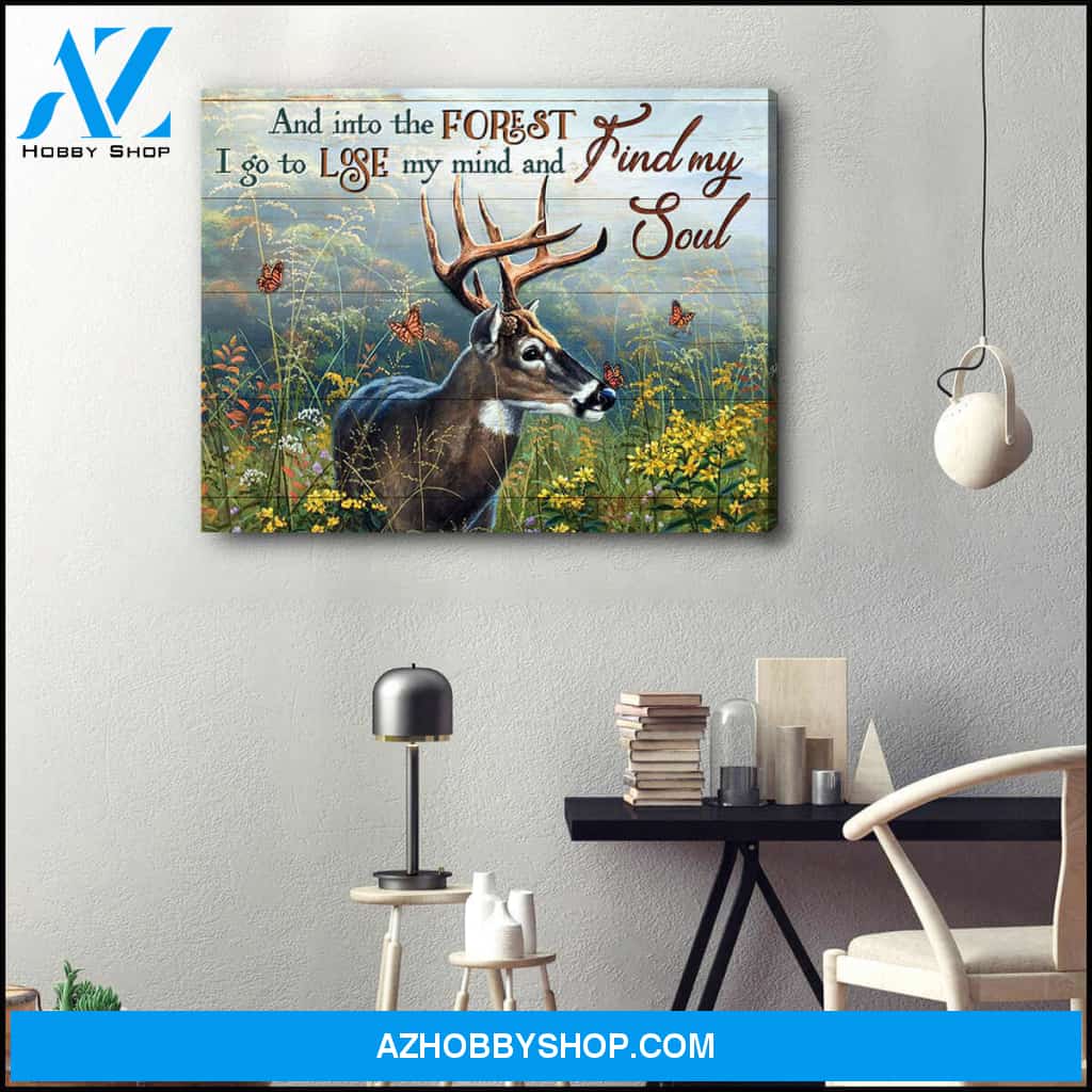 Gorgeous Deer Canvas Find My Soul Wall Art Decor